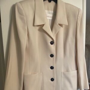 Vintage Dana Bachman Wide Leg Ivory pantsuit  Size 6